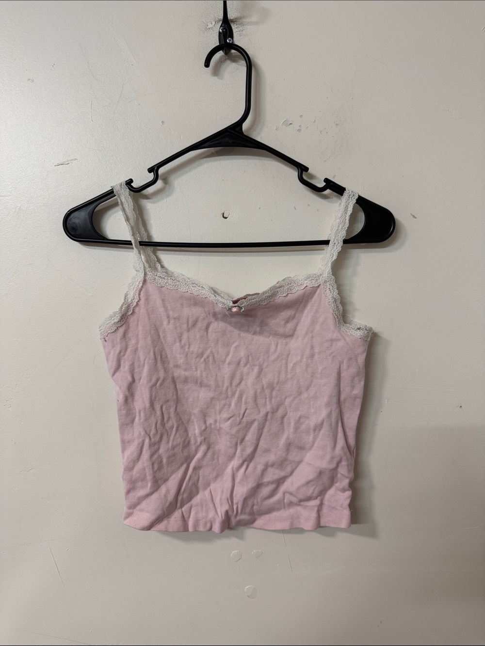 Forever 21 Pink Lace-Trim Tank Top Y2K